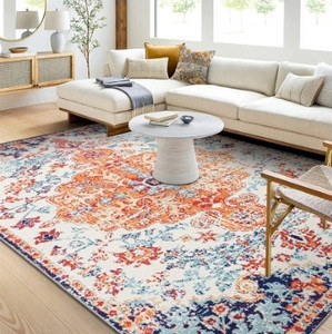 lot 690 image: Boho Chic Area Rug Retail $32.99 RCY-1