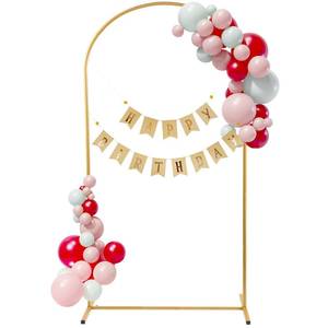 lot 40086 image: Enrichovo Metal Wedding Arch Backdrop Stand,7.2FT Gold Balloon Arched Frame Stand for Wedding Ceremony Birthday Parties Bridal Shower Anniversary Baby Shower Celebration