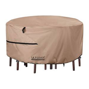 lot 40141 image: ULTCOVER Round Patio furniture Cover - Outdoor Waterproof Table with Chair Set Cover 92 inch