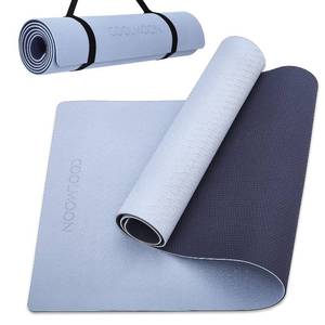 lot 40201 image: COOLMOON 14 Inch Extra Thick Yoga Mat Double-Sided Non Slip,Yoga Mat For Women and Men,Fitness Mats With Carrying Strap,Eco Friendly TPE Yoga Mat, Pilates And Exercises Mat (Purple)