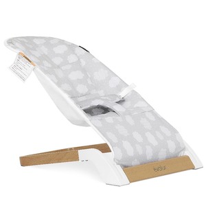 lot 40049 image: Evolur Koko Portable Infant Bouncer in Cloud Grey, Breathable Fabric, Removable Seat Cover, Easy to Clean Baby Bouncer