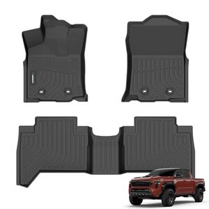 lot 40057 image: ANBINGO�-Floor Mats Custom for Toyota Tacoma (Double Cab-Only Auto) 2024, 2018-2023 Waterproof Car Mats All Weather Guard TPE Heavy Duty Floor Liner Front& Rear Row Full Black Accessories