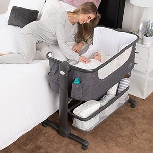 lot 40058 image: KoolerThings Baby Bassinet, Bedside Sleeper for Baby, Easy Folding Portable Crib with Storage Basket for Newborn, Bedside Bassinet, Comfy MattressTravel Bag Included (Bassinet)