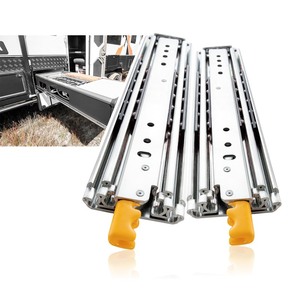 lot 40060 image: AOLISHENG 1 Pair Heavy Duty Drawer Slides with Lock 12 14 16 18 20 22 24 26 28 30 32 34 36 38 40 44 48 52 56 60 Inch 250 lb Load Capacity Side Mount Full Extension Ball Bearing Industrial Locking Rail