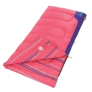 lot 40067 image: Coleman Kids 50°F Sleeping Bag, Comfortable Youth Sleeping Bag for Sleepovers & Camping, Fits Children up to 5ft Tall, Glow in the Dark Design, Stuff Sack Included, Machine Washable