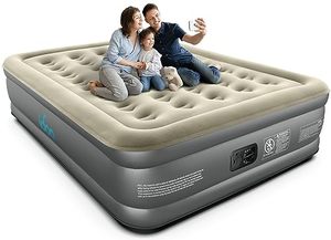 lot 40069 image: iDOO Luxury Air Mattress with Built in Pump, Queen Size Inflatable Mattress for Camping, Guests, 18in Raised Comfort Blow up Mattress, Durable, Portable & Waterproof Air Bed, Colchon Inflable
