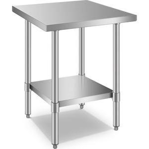 lot 40087 image: Stainless Steel Prep & Work Table Workstation 24in x 24in Silver Stainless Steel Table Heavy Duty Prep Worktable Metal Work Table