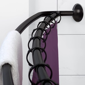 lot 40090 image: Zenna Home Rustproof Double Curved Shower Curtain Rod, Adjustable Double Shower Rod, 45in to 72in, Expandable, NeverRust, Wall Mounted