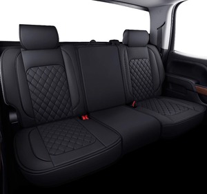 lot 40146 image: YIERTAI Car Seat Covers Compatible with Chevy Chevrolet Silverado GMC Sierra Custom fit for 2007-2024 1500 2500 3500 HD Crew Cab Trail Boss Pickup with Waterproof Leather, Rear Seat, Black