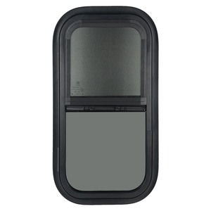 lot 40226 image: OUTPRIZE Vertical RV Window, 12in W x 24in H UV Protection Tinted Sliding RV Window with Net Screen and Trim Ring, Fit for 1-15in to 1-45in Thickness Wall, DOT Approved