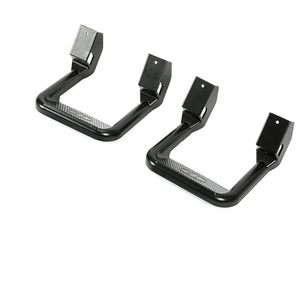 lot 40158 image: KUAFU Universal Side Step Compatible with 1967-2020 Ford Dodge Toyota Nissan Jeep Isuzu Mitsubishi Mazda 2PCs Electrophoresis Aluminum - Black
