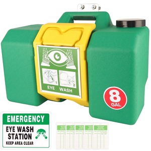 lot 40003 image: Portable Eyewash Station OSHA-Approved Emergency - Yzzwer 8 Gallon Wall Mounted Eye Wash Irrigation Kit Ansi Certified