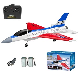 lot 40009 image: Remote Control Airplane RC Plane F16 Falcon Fighter Jet with LED Lights - 2 Channel Battery Powered Gift Toys - Radio Control Airplanes for Adults and Kids 14 - with 2 Batteries
