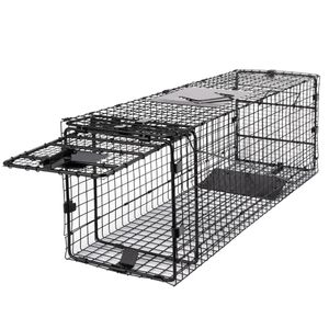 lot 40017 image: Humane Way Folding 32 Inch Live Humane Animal Trap - Safe Traps for All Animals - Raccoons, Cats, Groundhogs, Opossums - 32inx10inx12in