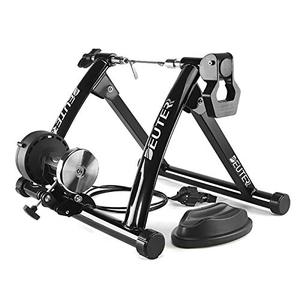 lot 40023 image: Bike Trainer, Magnetic Bicycle Stationary Stand for Indoor Exercise Riding, 26-29in & 700C Wheels, Quick Release Skewer & Front Wheel Riser Block Included