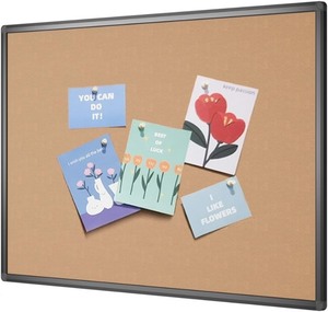 lot 40101 image: VIZ-PRO Cork Notice Board, 48 X 36 Inches, Cork Bulletin Board