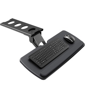 lot 40102 image: HUANUO Keyboard Tray Under Desk, 360 Adjustable Ergonomic Sliding Keyboard & Mouse Tray, 25in W x 9.8in D, Black