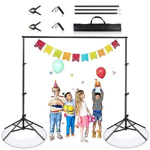 lot 40107 image: Backdrop Stand 6.5ftx6.5ft, Backdrop Stand for Parties, Back Drop Adjustable Stand, Portable Background Stand for Baby Showers, Birthday Parties, Photo Studio