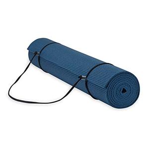 lot 40128 image: Gaiam Essentials Premium Yoga Mat with Carrier Sling, Navy