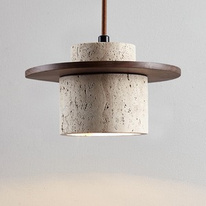 lot 40194 image: DLSixYi Nordic Natural Stone Shade Pendant Light Dining Table Japanese Wabi-Sabi Chandelier Travertine Droplight Bedside Restaurant Kitchen Aisle Bar Club Hanging Lamp