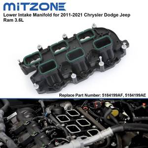 lot 5656 image: MITZONE Lower Intake Manifold with Gasket Compatible with 2011-2018 Jeep Dodge RAM Chrysler 3.6L V6 Vehicles - Grand Cherokee Wrangler Journey Grand Caravan Town & Country Replaces 05184199AF