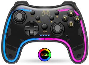 lot 5659 image: Switch Controller Compatible with SwitchLiteOLED Controller, Switch Pro Controller With RGB Breathing LED, Switch Controllers Remote Supports Multi-Platform&App with Turbo, Wake-up Function