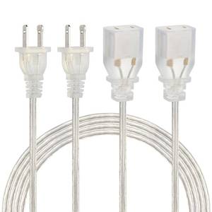 lot 5673 image: Zlierop 2 Pack Clear Extension Cord, Male to Female Power Cord Extension, UL-Certified 2 Prong Extension Cord, 9 Feet Indoor Extension Cord 2 x 18 AWG 250V 6A, Extension Cords for Lighting