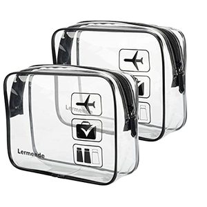 lot 5677 image: Lermende 2pcs TSA Approved Toiletry Bag Clear Toiletry Bag for Traveling,Airport Airline Travel Toiletry Bag.Carry On TSA Bag,Clear Bag for Travel,Quart Sized Travel Toiletry bag for Women Men (Black)