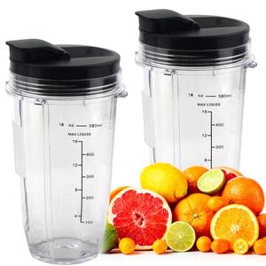 lot 5681 image: Ninja Blender Cups Replacement, 18 oz Ninja Blender Accessories for Ninja Auto iQ BL480482642682450, BN401751801, Foodi SS351151401, Auto IQ Blade