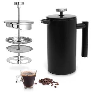 lot 5683 image: Mixpresso Stainless Steel French Press Coffee Maker 27 Oz 800L Double Wall Metal Insulation Coffee Press & Tea Brewer Easy Clean & Easy Press, Strong Quality Coffee Press, Black