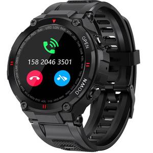 lot 5696 image: Military Smart Watch for Men Outdoor Waterproof Tactical Smartwatch Bluetooth Dail Calls Speaker 1.3 HD Touch Screen Fitness Tracker Watch Compatible with iPhone Samsung