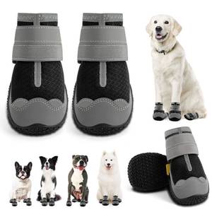 lot 5698 image: Pink Dog Shoes for Large Dogs, Medium Dog Boots & Paw Protectors for Hardwood Floors, Outdoor Dog Booties for Hot Pavement Winter Snow Hiking, Waterproof Dog Shoes with Reflective Strips Size 5