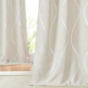 lot 5706 image: NICETOWN Extra Long Blackout Curtains for Large Window, Beige, 52 inches by 102 inches, Foil Printed Wave Lines Energy Saving Thermal Insulated Draperies for Kids Nursery Boys Adult Bedroom