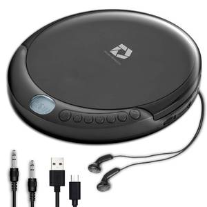 lot 5708 image: Deluxe Products CD Player Portable with 60 Second Anti Skip, Stereo Earbuds, Includes Aux in Cable and AC USB Power Cable for use at Home or in Car