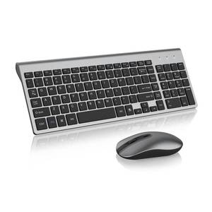 lot 5715 image: cimetech Wireless Keyboard and Mouse Combo, Compact Full Size Wireless Computer Keyboard and Mouse Set 2.4G Ultra-Thin Sleek Design for Windows, Computer, Desktop, PC, Notebook, Laptop - Grey