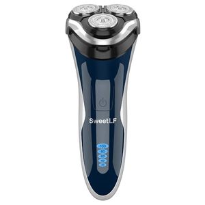 lot 5729 image: SweetLF 3D Rechargeable Waterproof IPX7 Electric Shaver Wet & Dry Rotary Shavers for Men Electric Shaving Razors with Pop-up Trimmer, Blue