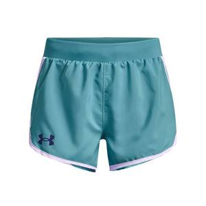 lot 5737 image: Under Armour Girls Fly by Shorts, (433) Glacier BlueNebula PurpleSonar Blue, Youth Large