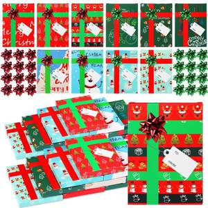 lot 5747 image: Zhanmai 50 PCS Christmas Gift Card Box Holder with Bows and Tags Merry Christmas Gift Cards Present Wrap Boxes Mini Favor Boxes for Xmas, Holiday, Baby Shower Birthday Party Decoration(Cute Style)