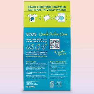 lot 5768 image: ECOS Laundry Detergent Packs, 40 Loads - 100% Plastic Free Packaging - Convenient No Mess Washing Soap Packs - Hypoallergenic for Sensitive Skin - Free & Clear