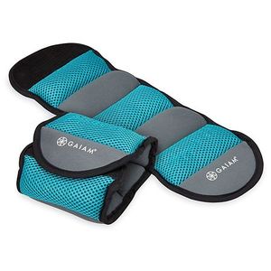 lot 5773 image: Gaiam Ankle Weights Strength Training Weight Sets for Women & Men with Adjustable Straps - Walking Running Pilates Yoga Dance Aerobics Cardio Exercises (10-Pound Set - Two (2) 5lb Weights)