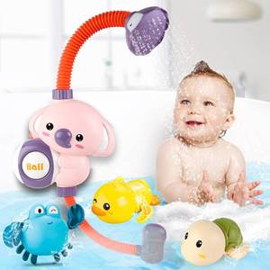 lot 5785 image: Baby Bath Shower Head Toys for Toddlers, Electric Elephant Water Spray Showerhead & 3 Wind-Up Animals Bathtub Toys, for Max Fun in Tub for Infants Kids Toddlers 1-3