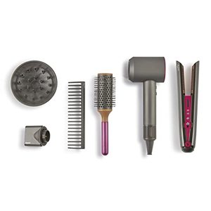 lot 5787 image: Casdon Dyson Toys - Supersonic & Corrale Deluxe Styling Set - Toy Straightener & Hairdryer with Real Function - Features Interactive Lights & Sounds - for Children Aged 3