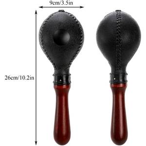 lot 5788 image: Suwimut Wood Concert Maracas, Rumba Shakers Rattle Hand Percussion, Great Musical Instrument Stimulating Salsa Rhythm with ABS Plastic Shells and Wooden Handles for Party Fun, Games (Black)