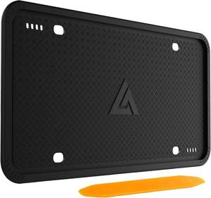 lot 5798 image: Aujen Silicone License Plate Frames, 1 Pack Universal US Car Black License Plate Bracket HolderCover.Rust-Proof, Rattle-Proof, Weather-Proof