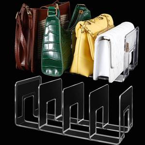lot 5806 image: Taiyin Purse Handbag Organizer Clear Plastic Bag Organizer for Closet 13 x 6 x 5 Inches 4 Sections Shelf Divider Closet Organizers and Storage File Sorter Stand Holder Bookshelf(8 Pcs)