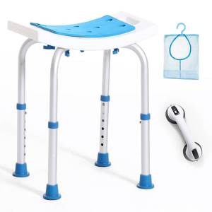 lot 5813 image: FSAHSA Eligible Shower Chair for Inside Shower, Shower Stool with Free Assist Grab BarToiletry Bag, Tool-Free Assembly Shower Seat for Bathtub, Shower Bath Chairs for SeniorsDisabled by SOUHEILO