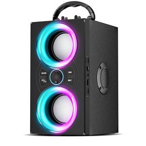 lot 5814 image: DINDIN Portable Bluetooth Speakers, 20W (40W Peak) TWS Wireless Party Speaker with Lights, Deep Bass, Bluetooth 5.0 Speaker with Subwoofer for Party, BBQ, Home, Outdoor, Camping, Tavel
