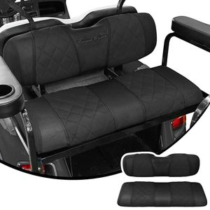 lot 5833 image: Jaxpare Golf Cart Seat Covers for RearBack Seat Kits. Breathable and Washable Sandwich Mesh Air Spacer.Renew Your Golf Cart. (Carbon Black)