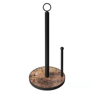 lot 5836 image: OROPY Paper Towel Holder Countertop with Heavy Duty Wood Base, Farmhouse Paper Towel Roll Stand for Kitchen Counter fits Standard and Jumbo Size Paper Towels (Brown - Easy to Tear)