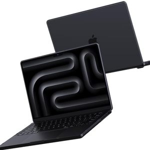 lot 5837 image: Soonjet for MacBook Pro 14 inch Case 2023-2021 M3 ProMax A2918 A2992 M2 A2779 M1 A2442 100% Match Official Color Scientific Slim Protective Hard Case Matte Cover for Laptop - Space Gray Clear